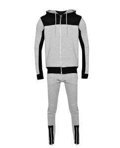 Chándal deportivo con logotipo impreso personalizado para hombre, conjuntos de 2 piezas, chándal con capucha para entrenamiento de invierno, chándales OEM de patrón sólido al por mayor - Product Image 3