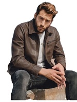 Veste en cuir d'automne marron hommes Style rétro grande taille 5XL peau de vache naturelle Slim Fit manteau en cuir véritable