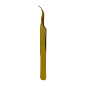 Volume King Curved Tweezers for 3D 6D Volume Lashing Eyelash Extensions Eyebrow Nails with Fine Point High Precision Gold