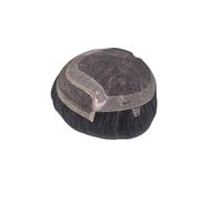 Perruque Toupet Homme en Cheveux Naturels à Lacet Frontal, Cheveux Indiens Remy Taz Hair Bangladesh, Ondulation Profonde, Trame Simple, 50% Cheveux Gris, Extension Capillaire