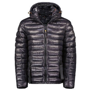 Chaqueta acolchada con cremallera acolchada de primera calidad para hombre, capucha Ajustable, chaqueta de abrigo cálida transpirable ligera con logotipo personalizado - Product Image 1
