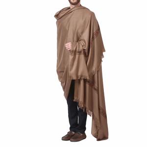 Modest And Majestic Muslim <b>Mens</b> Long <b>Wool</b> Shawl In Earthy Brown Tones For Winter Friday Jummah Prayers - Product Image 1