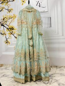 ชุดสูทสไตล์ปากีสถานสำหรับเด็กผู้หญิงชุดผ้าลินินปัก3ชิ้นชุดประจำชาติปากีสถาน - Product Image 4