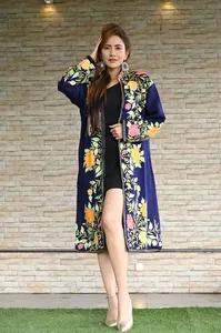 Wholesale Price New Embroidered Full Sleeves Knee Length Ukrainian Long Jacket Winter Wear Casual <b>Dress</b> <b>for</b> <b>Women</b> - Product Image 4