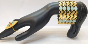 Nuevo diseño encantador Juego de 4 piezas Pulseras finas Chapado en oro con revestimiento azul 3GRM Brazaletes de moda de bajo precio Nouvel Arrivage - Product Image 2