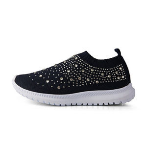 Calzino leggero lavorato a maglia in cristallo di strass traspirante ortopedico Slip On <span class=keywords><strong>scarpe</strong></span> da passeggio <span class=keywords><strong>scarpe</strong></span> da ginnastica da <span class=keywords><strong>donna</strong></span> - Product Image 3