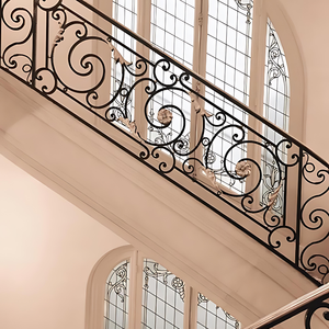 Améliorez votre maison avec des rampes d'escalier modernes et durables en fer forgé élégant en alliage d'aluminium et en acier inoxydable - Product Image 1