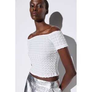 Blusa de Crepé de Manga Corta - Product Image 3