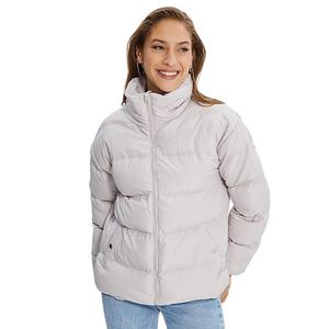 Veste décontractée pour femme avec logo personnalisé, design à col zippé, veste longue confortable et chaude pour l'hiver - Product Image 1