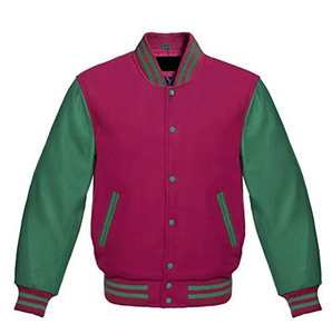 Alta calidad nuevo diseño Varsity Letterman chaqueta de talla grande mangas de cuero para hombre piel invierno CollegeBaseballjacket DDP envío - Product Image 5