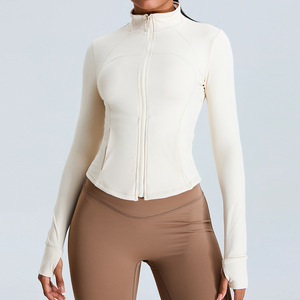 Chaquetas deportivas ajustadas de manga larga para mujer, chaquetas de Yoga con cremallera de nube de otoño para mujer, transpirables de talla grande para adultos - Product Image 6