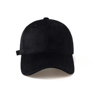 Sombreros deportivos de ala curva de 6 paneles con logotipo personalizado, gorras de béisbol de ante liso estructuradas de estilo callejero para invierno y otoño, sombreros de terciopelo - Product Image 5