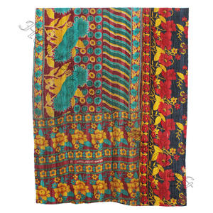 Colcha Kantha Gudari, Colcha Kantha Gudari, Venta al por Mayor, Proveedor de Oro, GD1053, Colcha Kantha Hecha a Mano, Algodón Estampado Indio - Product Image 3