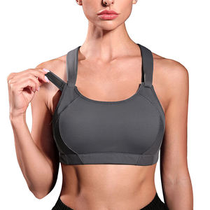 Sujetador deportivo con estampado de logotipo personalizado para mujer, nuevo diseño de talla grande, ropa activa transpirable, sujetador de Yoga ligero de secado rápido - Product Image 1