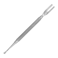 Pousse-cuticules professionnel double face de qualité supérieure, avec embout réversible, fabriqué en acier inoxydable de qualité supérieure