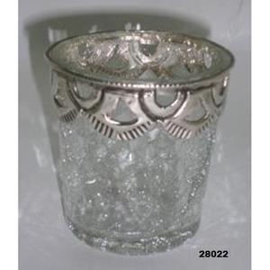 Soporte de candelita de metal plateado y vidrio Centros de mesa perfectos para fiesta de boda y decoración del hogar - Product Image 2