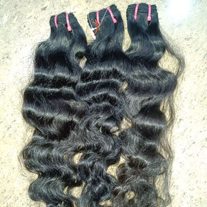 Extensions de cheveux humains vierges non traités indiens, tissage à la machine, double trame, toutes les couleurs, adaptées à 95-105 g - Product Image 1