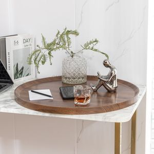 Bandeja de madera de acacia Premium en color tostado claro con forma cuadrada elegante y grano natural Ideal para decoración y entretenimiento del hogar - Product Image 1