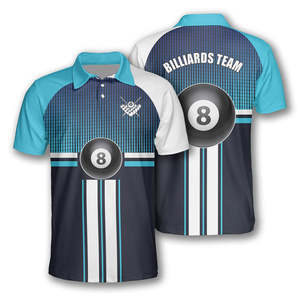 Polo de billard de haute qualité pour hommes Funny Snooker and Pool Table Tournament Team Player Shirts - Product Image 6