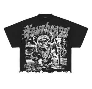 Camiseta con serigrafía personalizada de alta calidad 2025, camiseta personalizada de gran tamaño con lavado ácido, camiseta de gran tamaño de algodón pesado de 350 GSM - Product Image 4