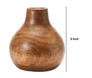 Florero de madera pulido a mano de alta calidad, decoración de mesa de diseño moderno para Navidad y bodas - Product Image 6