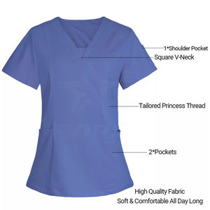 Ventes chaudes 2025 Ensembles d'uniformes infirmiers pour femmes et hommes, ensembles de blouses d'infirmière pour hôpital, haut et pantalon de médecin avec plusieurs poches - Product Image 2