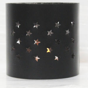 Classical Designer Cutout Votive Tea Light <b>Candle</b> <b>Holders</b> 5X5X5 Inch Silver and <b>Black</b> Metal for Home Decoration - Product Image 1