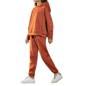 High Street Best Design Logotipo personalizado Alta calidad Oversize Fit Chándales Transpirable Mujer 100% Algodón Chándales Venta al por mayor OEM - Product Image 4