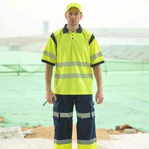 Wholesale Men's Hi-Vis Short Sleeve Knitted Pocket Construction for Shirts 100% Polyester Anti-Wrinkle Printed Pattern - Product Image 4