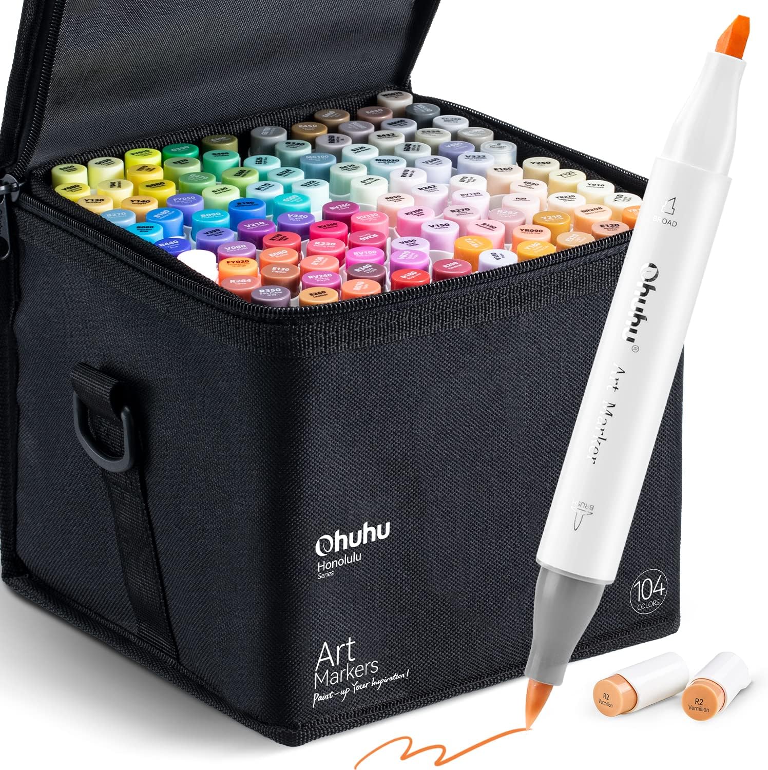 Ohuhu Alcohol Markers - 104-Color Art Marker Set for Adults