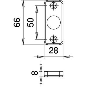 Rosace en aluminium F1 de 8 mm d'épaisseur pour poignée à levier 3302/0000, ronde et carrée, avec distributeur et support de clips EDI - Product Image 3
