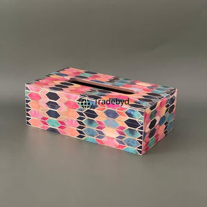 Porte-mouchoirs en rotin de qualité supérieure, écologique, à motif carré, pour table ou comptoir, Tradebyd - Product Image 3