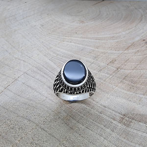 Onyx otomano hombres anillo 925 Plata al por mayor para hombres Dirilis diseño de arte joyería fina anillos Vintage gran oferta hecho en Turquía - Product Image 3