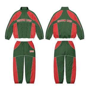 Ensemble survêtement d'entraînement en coton uni léger et ajusté personnalisé pour l'hiver, veste à capuche imperméable et pantalon de jogging pour la course à pied - Product Image 1