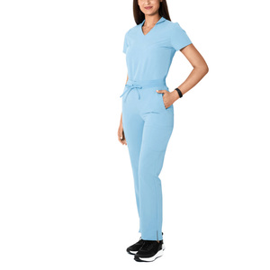 Direct Manufacturer's Custom Logo Hospital <b>Scrub</b> Suits Spandex/Polyester Multi-Wear Collar Plus Size Nurse Uniform Sets Needle - Product Image 4
