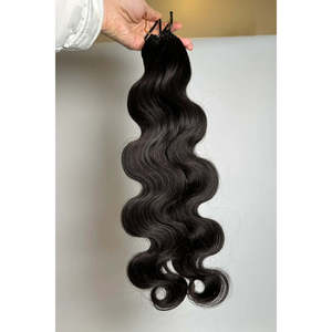 Extensions de cheveux au crochet en plumes, vierges, brésiliennes, humaines, double densité, ondulées, bouclées naturelles, styles Loose Wave, couleur 1B Miracles - Product Image 5