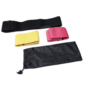 Long Leather Fabric Resistance Bands Set with Guide for Workout Stretch Exercise Including <b>Ankle</b> <b>Support</b> - Product Image 3