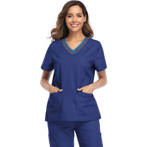 Ropa de enfermería para mujer, venta al por mayor, conjunto de Top y pantalón, conjuntos de uniformes, uniforme médico de trabajo de talla grande y manga corta - Product Image 1