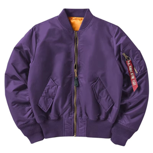Chaqueta Bomber Personalizada de Alta Calidad para Hombre, Chaqueta de Vuelo con Estampado de Logotipo Bordado, Fina, Impermeable, Patrón de Tela Tejida - Product Image 2