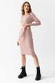 Robe en tricot pour femmes, col rond, manches longues, flexible, chaude, détail ceinture, haute qualité, nouvelle mode d'hiver, services OEM personnalisables