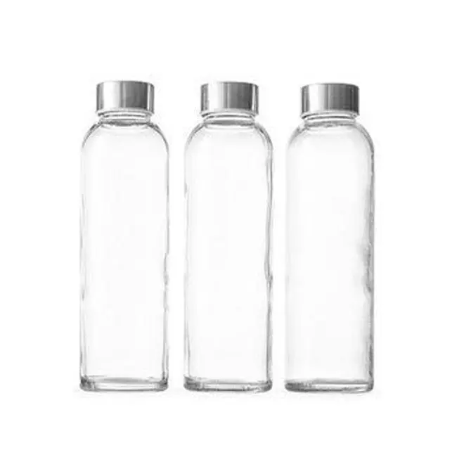 Cutting Edge Borosilicate Round Glass Water Bottle for Home (Transparent 1000ML) green brown color