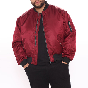 OEM nuevo estilo cremallera completa chaquetas de moda Color sólido otoño para los hombres chaqueta de bombardero clásica al por mayor chaqueta de bombardero transpirable - Product Image 3