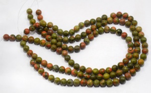 Cuentas de piedras preciosas de unakita verde Natural de alta calidad de grado AAA, cuentas redondas de piedra de 8mm para la fabricación de joyas - Product Image 2