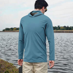 Ultra-<b>Thin</b> UPF 50 Waterproof Spandex/Polyester Customizable Fishing Shirt Unisex <b>Summer</b> Sunscreen <b>Hoodie</b> Long Sleeve Breathable - Product Image 3