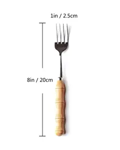 Ensemble de couverts en acier inoxydable élégant avec manche en bois poli miroir parfait pour manger mariage hôtel fournitures de gros - Product Image 4