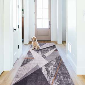 Netline Home Southbank Stripes Mid Grey Abstract Washable <b>Rug</b> - Product Image 2