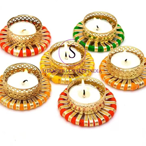 Bougeoir chauffe-plat festif fabriqué à la main support Unique Tari travail pour décor de chambre autres bougeoirs lanternes bocaux à bougies - Product Image 1