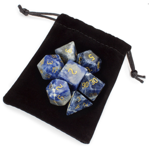Dados de Piedra de Alta Calidad, Sodalita, Cristal Natural, Piedras Preciosas de Sanación Reiki, Dados de Piedra Grabados Personalizados, Piedra de Cristal Vikinga - Product Image 2