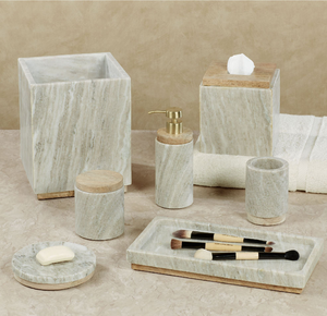 Ensemble de salle de bain en marbre Artisanat 2 ombres en marbre Meilleure vente Hôtel Maison Distributeur de savon et plateau Ensemble d'accessoires de salle de bain - Product Image 4