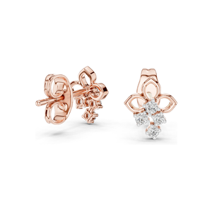 Boucles d'oreilles élégantes en diamants de laboratoire 0,082 ct, clarté VVS-VS EF, or 18 carats, 14 carats, 10 carats et argent 925, or rose, or jaune, or blanc - Product Image 4